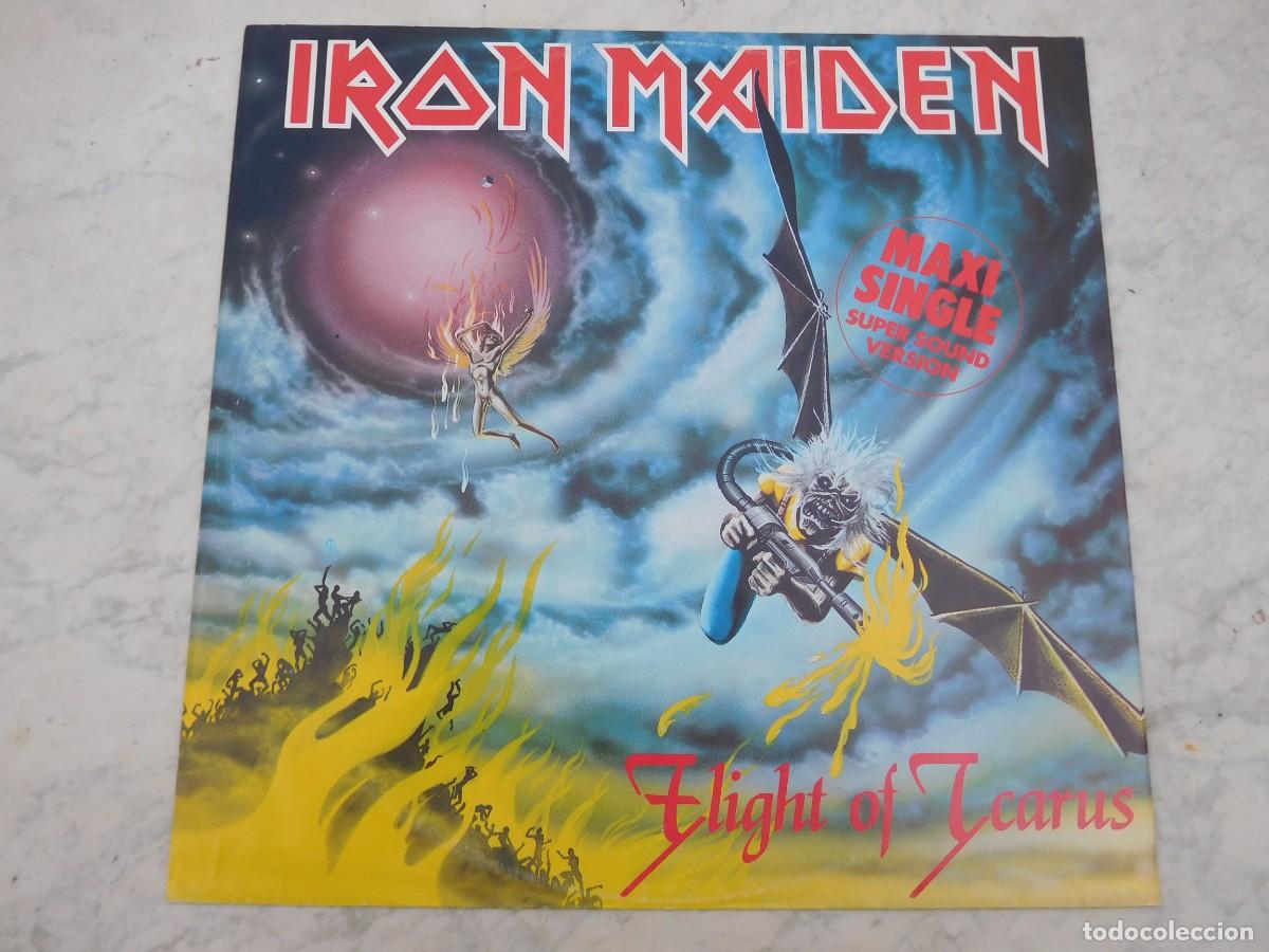 Discos de vinilo: Iron Maiden. Maxi Single. Flight of Icarus. Edici&oacute;n europea. EMI 1C K052-07 721 Z