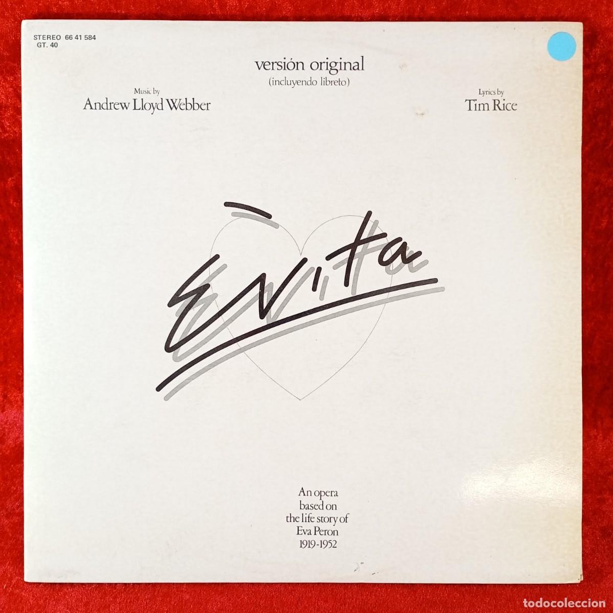 Discos de vinilo: EVITA - VERSI&Oacute;N ORIGINAL - ANDREW LLOYD WEBBER - 66 41 584 - DISCO DOBLE - LP VINILO - DISCO / 161