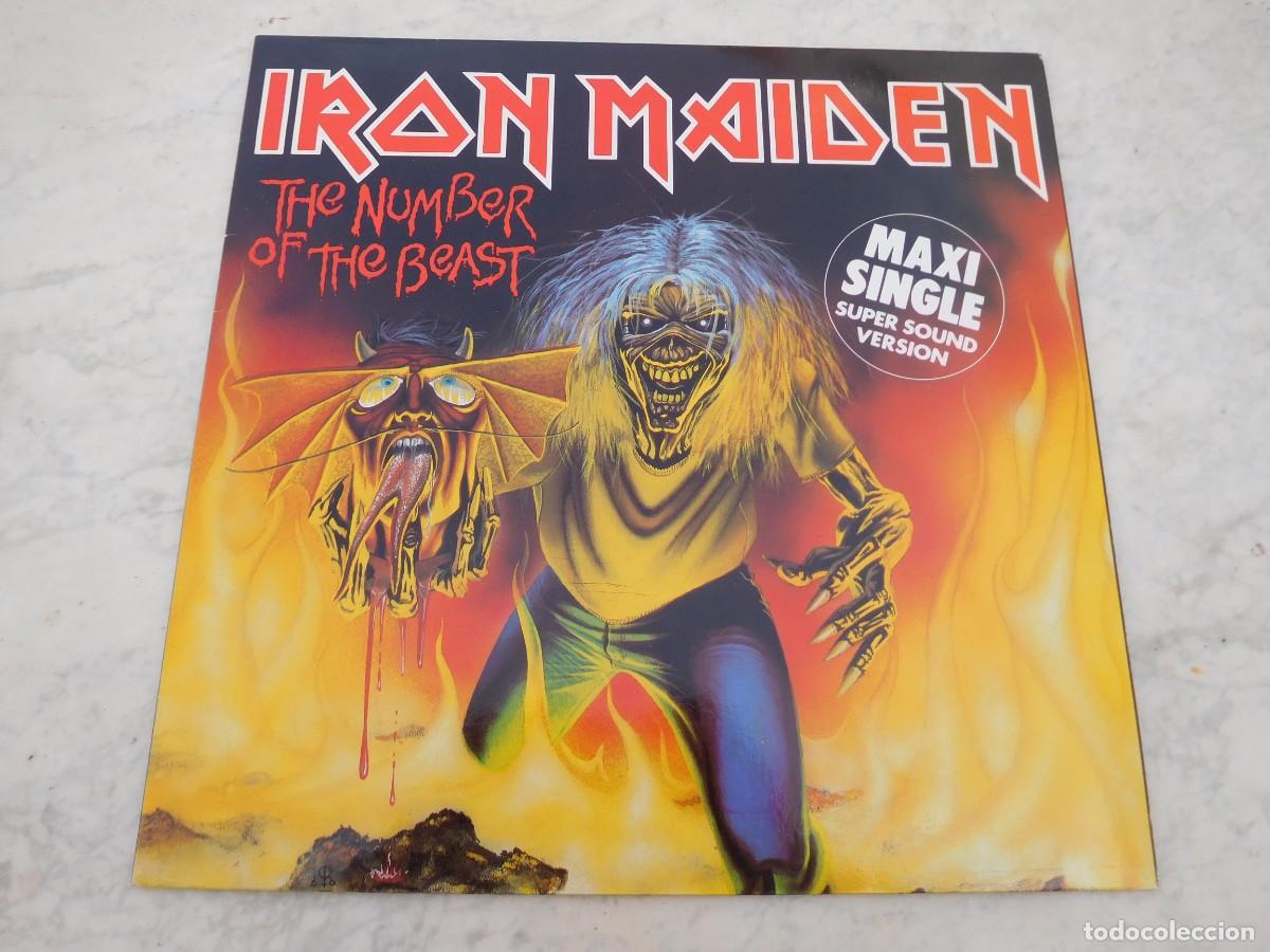 Discos de vinilo: Iron Maiden. Maxi Single. The number of the beast. Edici&oacute;n holandesa. EMI 1A K052-1076386