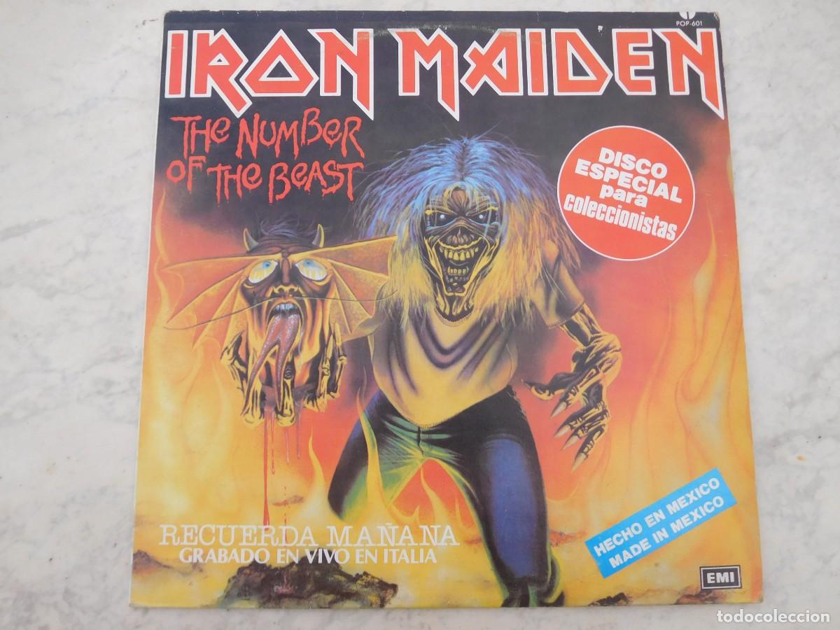 Discos de vinilo: Iron Maiden. Maxi Single. The number of the beast. Edici&oacute;n M&eacute;xico. EMI POP 601