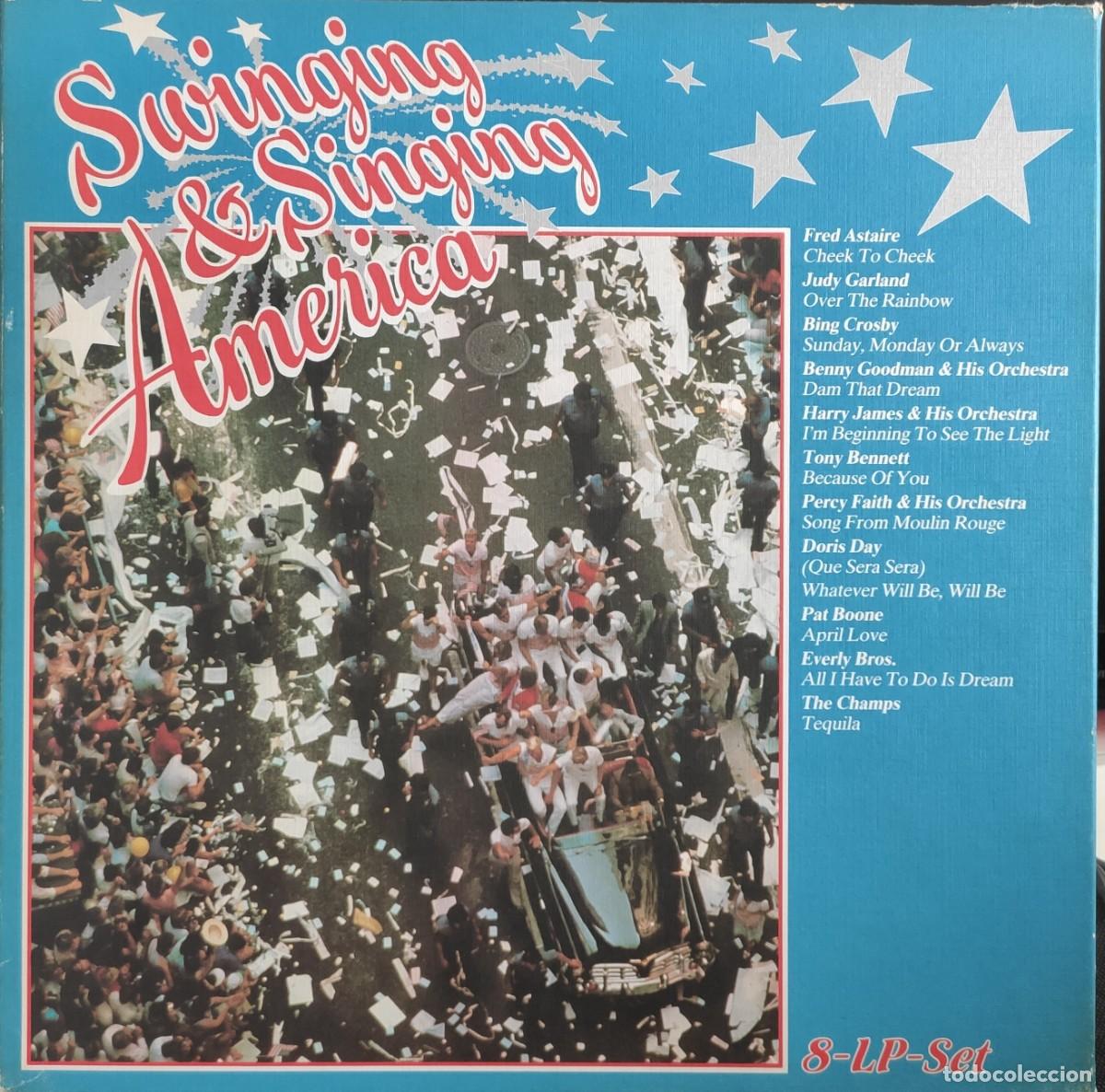 Discos de vinilo: Vinilo Swinging & Singing America - 8 LP Box Set - 1983 CBS/RD NM/VG+ Alemania Jazz Swing