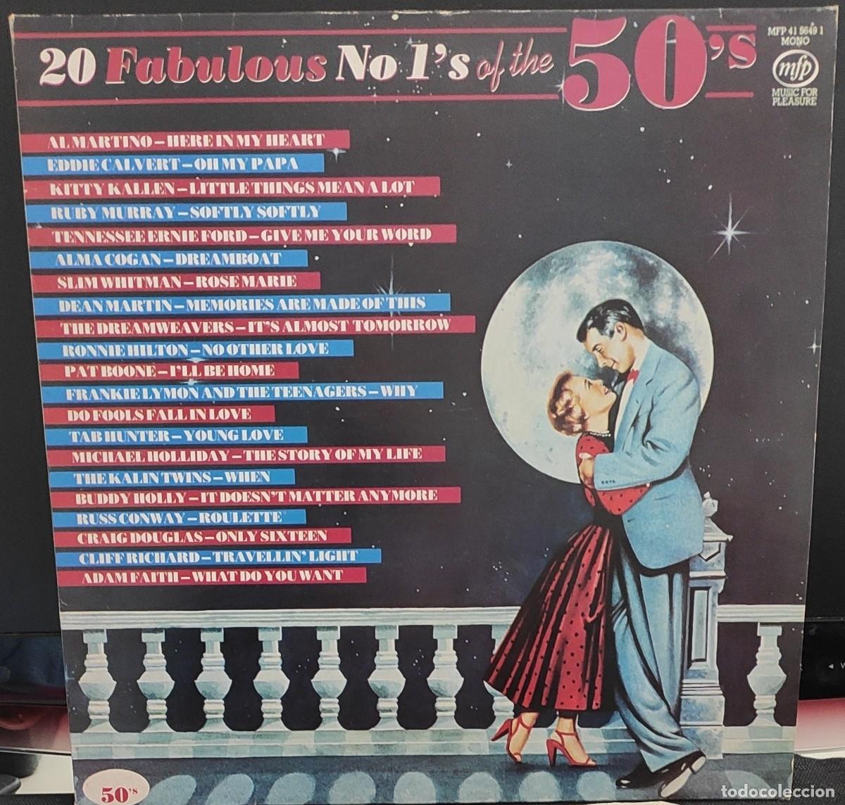 Discos de vinilo: Vinilo LP Varios Artistas - 20 Fabulous No 1's Of The 50's - UK 1984 - MFP 41 5649 MONO