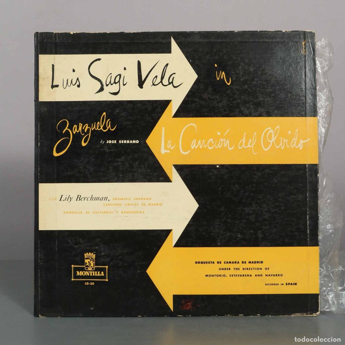 Discos de vinilo: LP. La Canci&oacute;n del Olvido - Luis Sagi-Vela, Lily Berchman, Jos&eacute; Serrano, Daniel Montorio, Estevaren