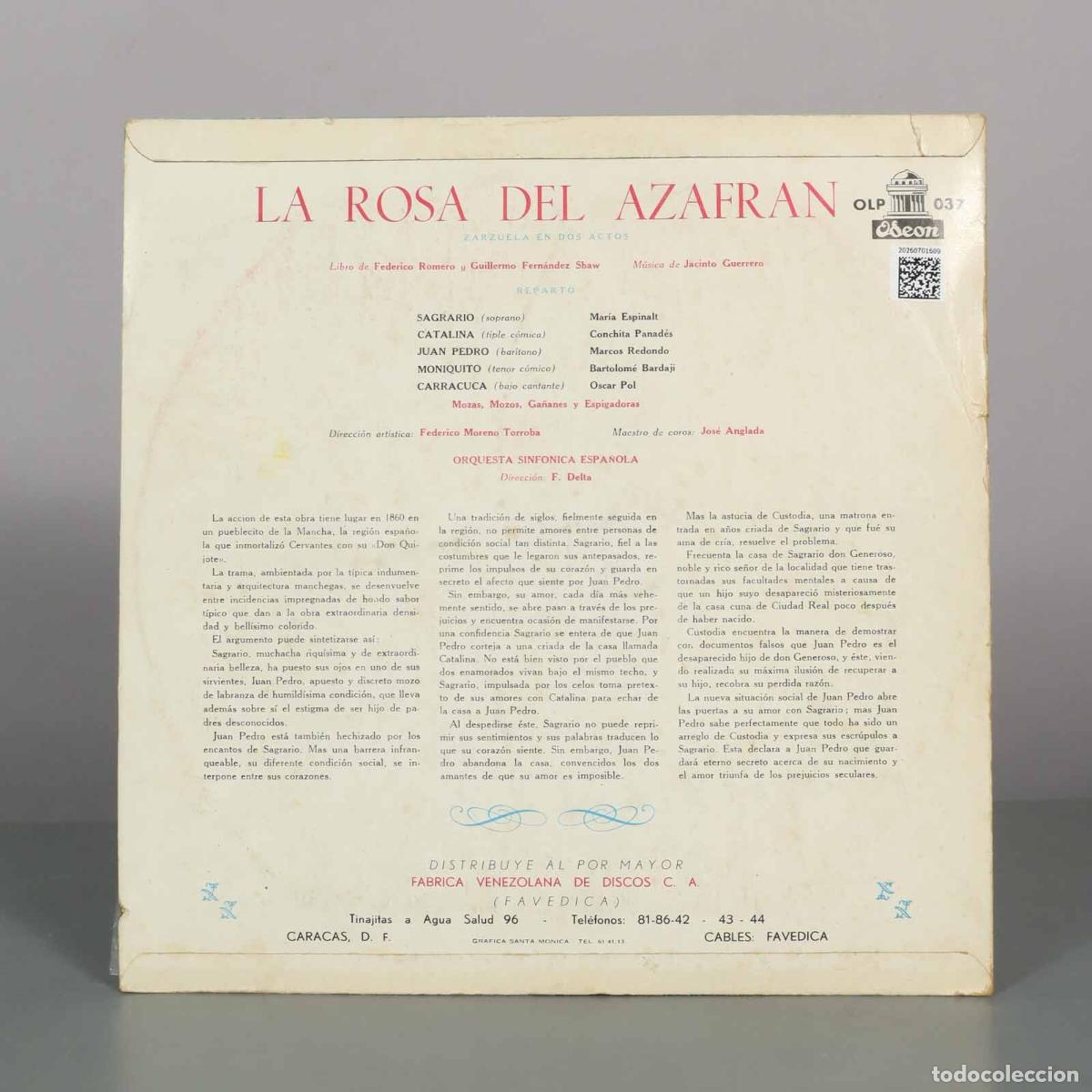 Discos de vinilo: LP. J. Guerrero &ndash; La Rosa Del Azafran - Foto 2