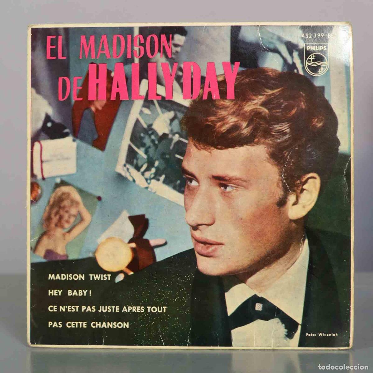 Discos de vinilo: EP. Johnny Hallyday - Madison Twist, Hey Baby!, Pas Cette Chanson