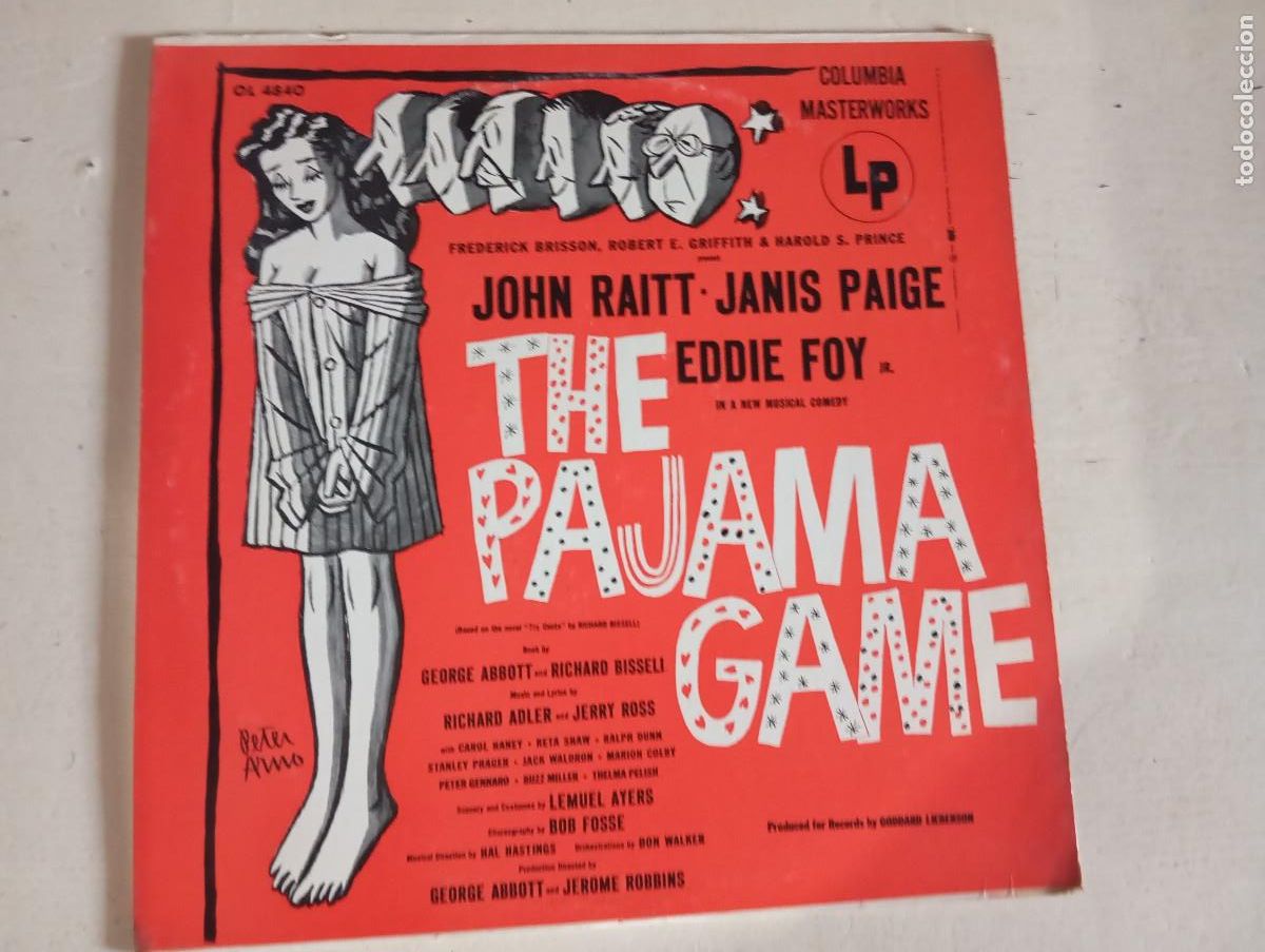 Discos de vinilo: THE PAJAMA GAME - JOHN RAITT, JANIS PAIGE, EDDIE FOY - COLUMBIA MASTERWORKS - 60's