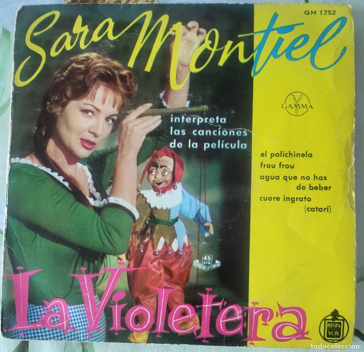 Discos de vinilo: Sara Montiel Ep sello Gamma-Hispavox editado en M&eacute;xico...de la pel&iacute;cula La Violetera.