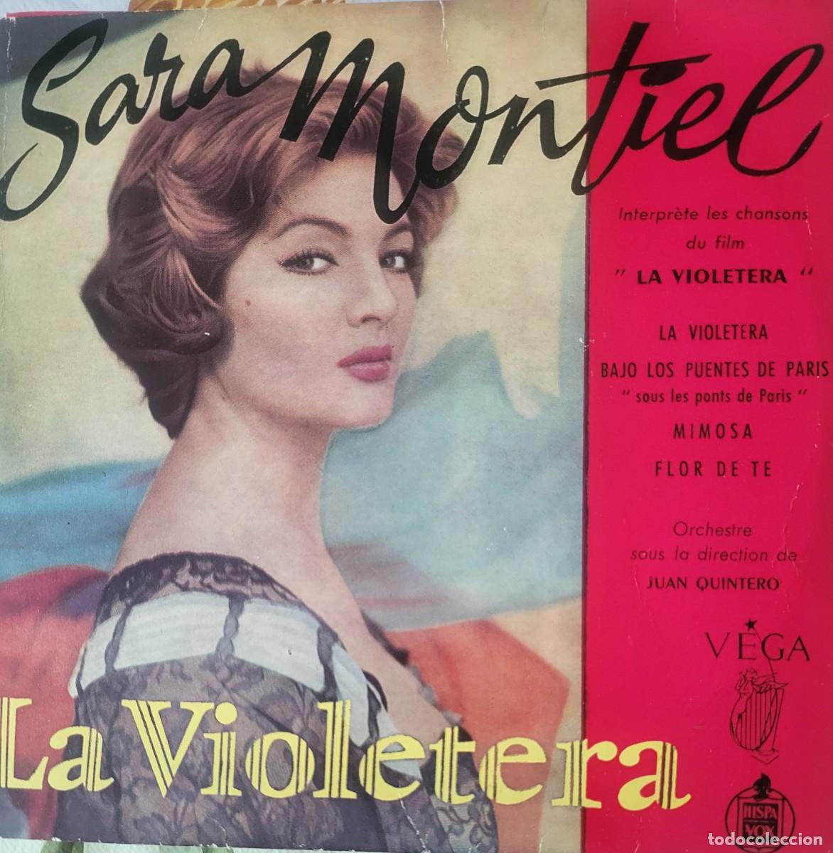 Discos de vinilo: Sara Montiel Ep sello Vega-Hispavox editado en Francia...de la pel&iacute;cula La Violetera.