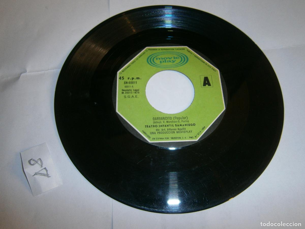 Discos de vinilo: ANTIGUO SINGLE VINILO - TEATRO INFANTIL SAMANIEGO - GARBANCITO