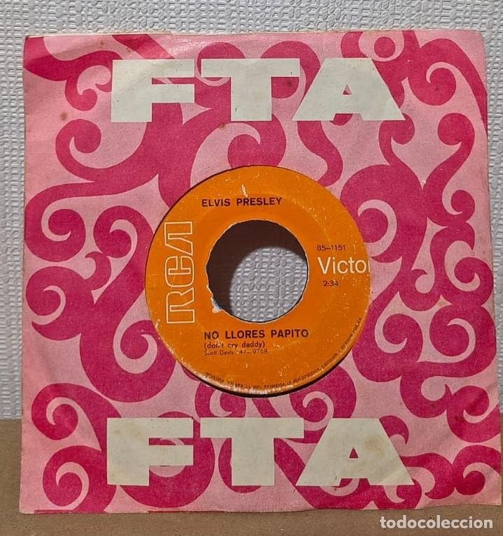 Discos de vinilo: Elvis Presley &rdquo;No llores Papito&rdquo; Single edicion peruana
