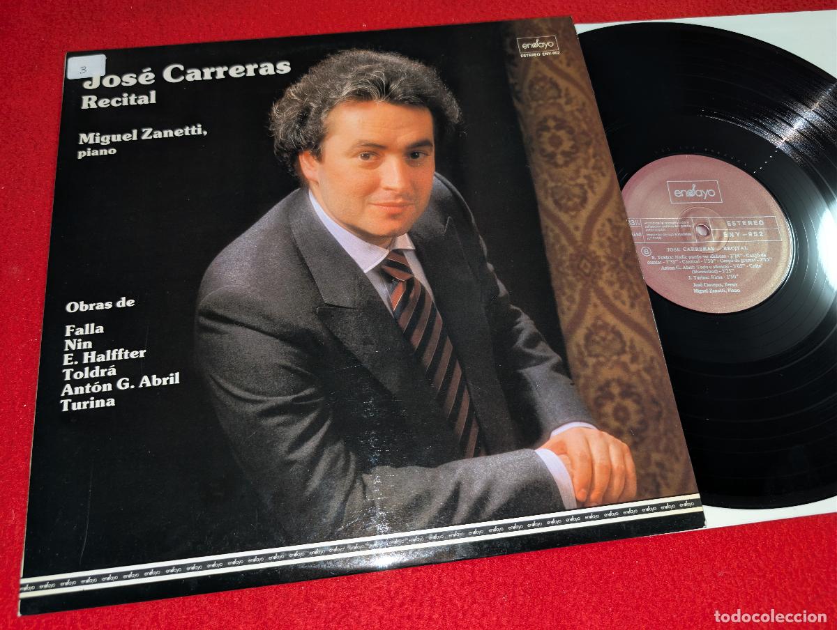 Discos de vinilo: JOSE CARRERAS & ZANETTI piano RECITAL lp 1982 ENSAYO ESPA&Ntilde;A SPAIN ex