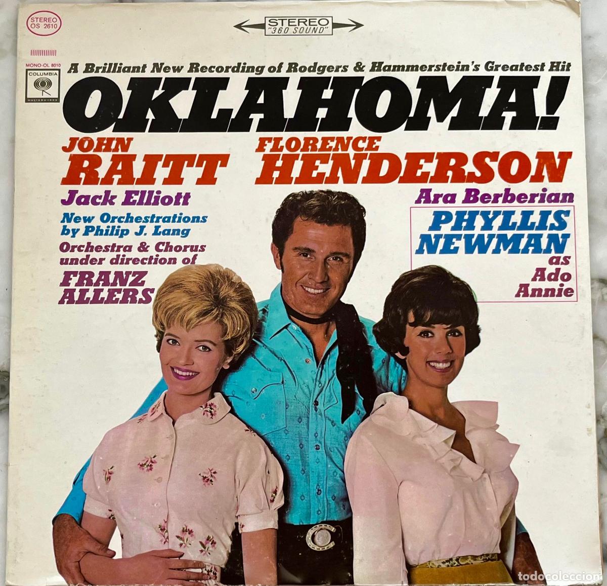 Discos de vinilo: OKLAHOMA. RODGERS & MAMMERSTEIN. JOHN RAITT. FLORENCE HENDERSON. JACK ELLIOT. LP USA STEREO