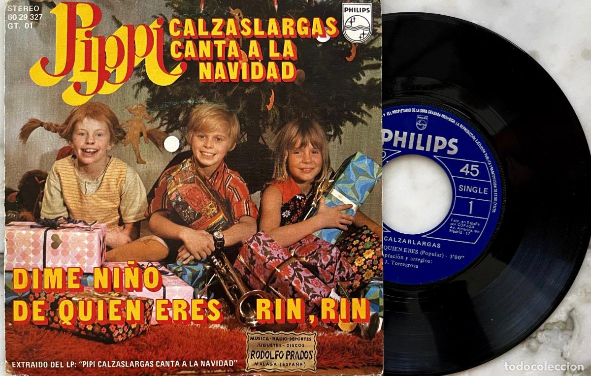Discos de vinilo: PIPPI CALZASLARGAS. CANTA A LA NAVIDAD. DIME NI&Ntilde;O DE QUIEN ERES. SINGLE ORIGINAL ESPA&Ntilde;A 1975