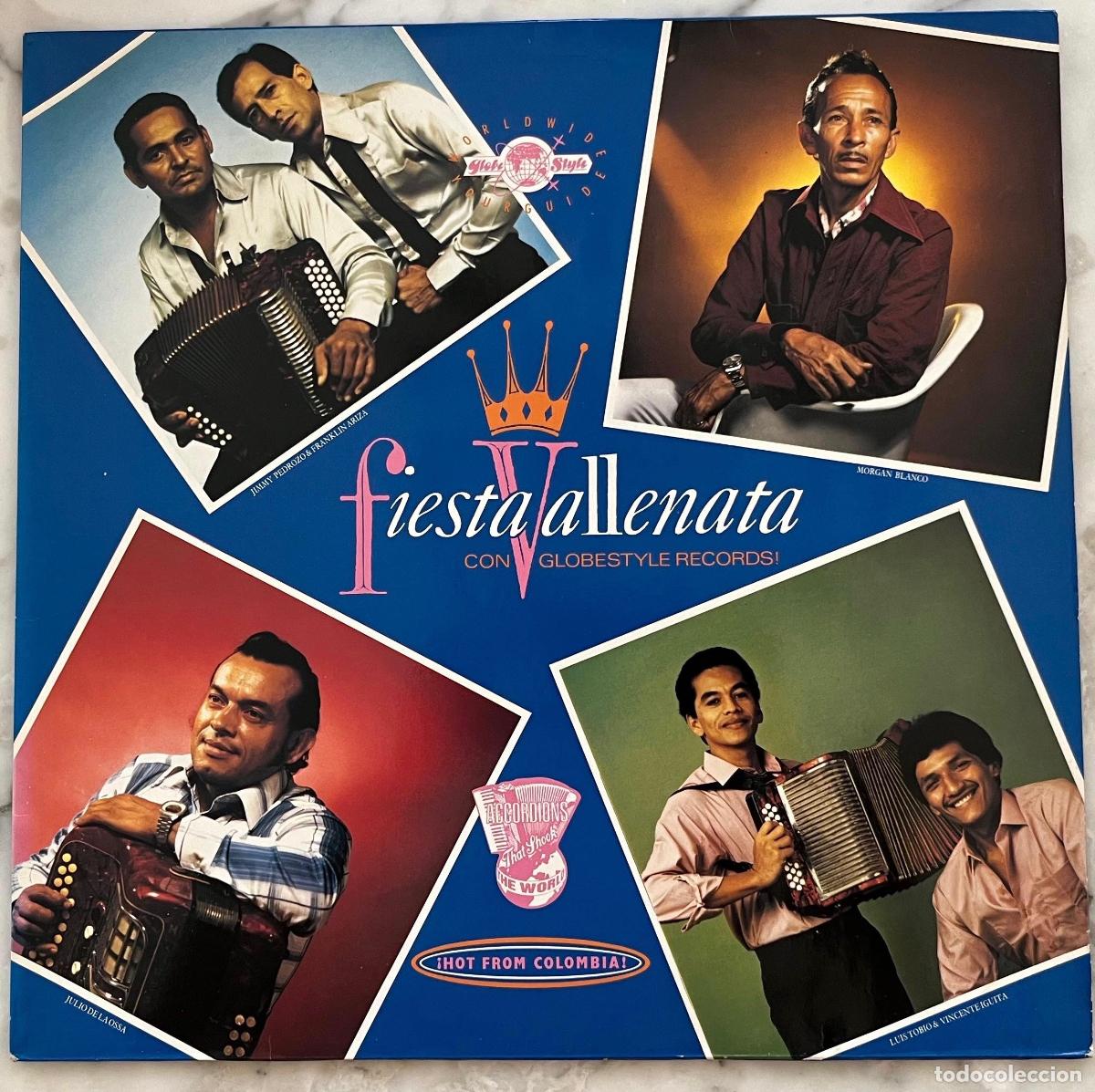Discos de vinilo: FIESTA VALLENATA. CON GLOBESTYLE RECORDS. MORGAN BLANCO. LUIS TOBIO. J. PEDROZO... LP MADE EEC