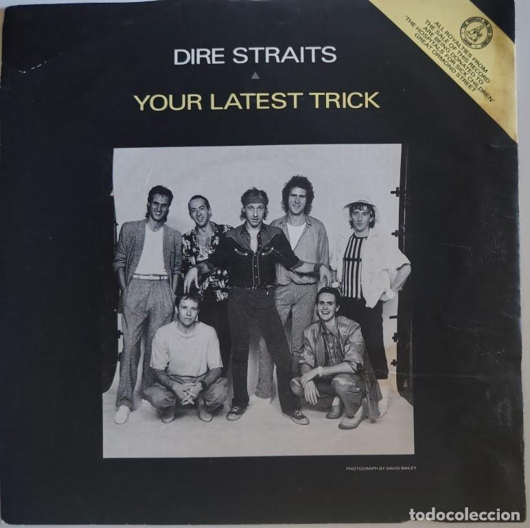 Discos de vinilo: Dire Straits. Your latest trick/ Irish boy/ The road. Vertigo, UK 1986 single (DSTR 13)