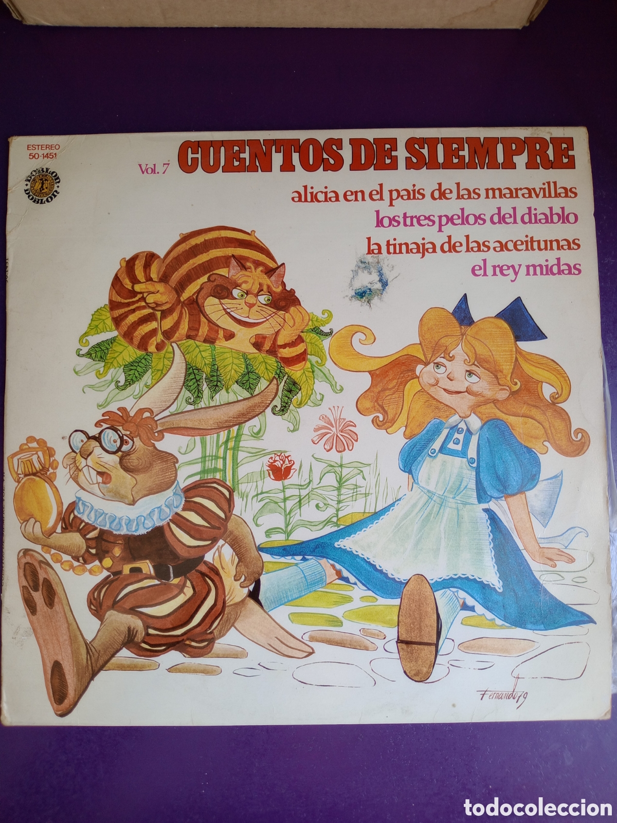 Discos de vinilo: CUENTOS DE SIEMPRE VOL 7 - LP DOBLON 1979 - ALICIA PAIS MARAVILLAS, EL REY MIDAS, LOS TRES PELOS, ET
