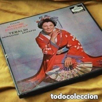 Dischi in vinile: Madame Butterfly, Puccini. Box. 3 x 12&rdquo;. Tebaldi-Bergonzi-Serafin. Decca, 1959. Edici&oacute;n Alemania.