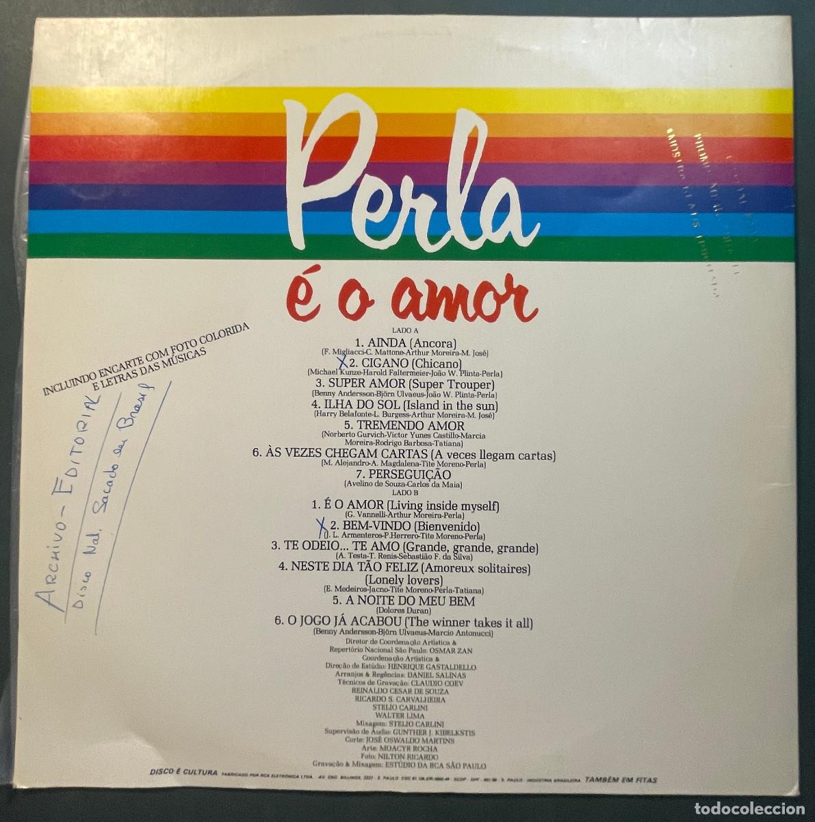 Discos de vinilo: PERLA / E O AMOR / LP RCA 1981 / BRASIL - Foto 2