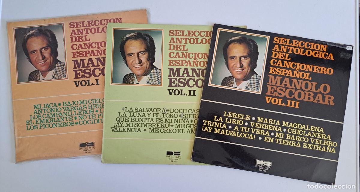 Discos de vinilo: MANOLO ESCOBAR - SELECCION ANTOLOGICA DEL CANCIONERO ESPA&Ntilde;OL (3 VOLUMENES) - BELTER DB 031/032/053