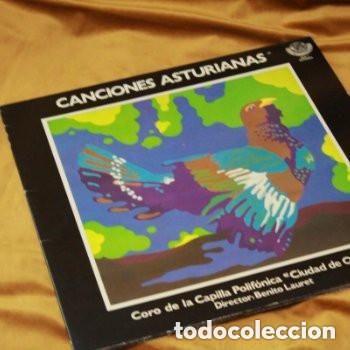 Discos de vinil: Canciones asturianas, Coro de la capilla polif&oacute;nica Ciudad de Oviedo. LP.