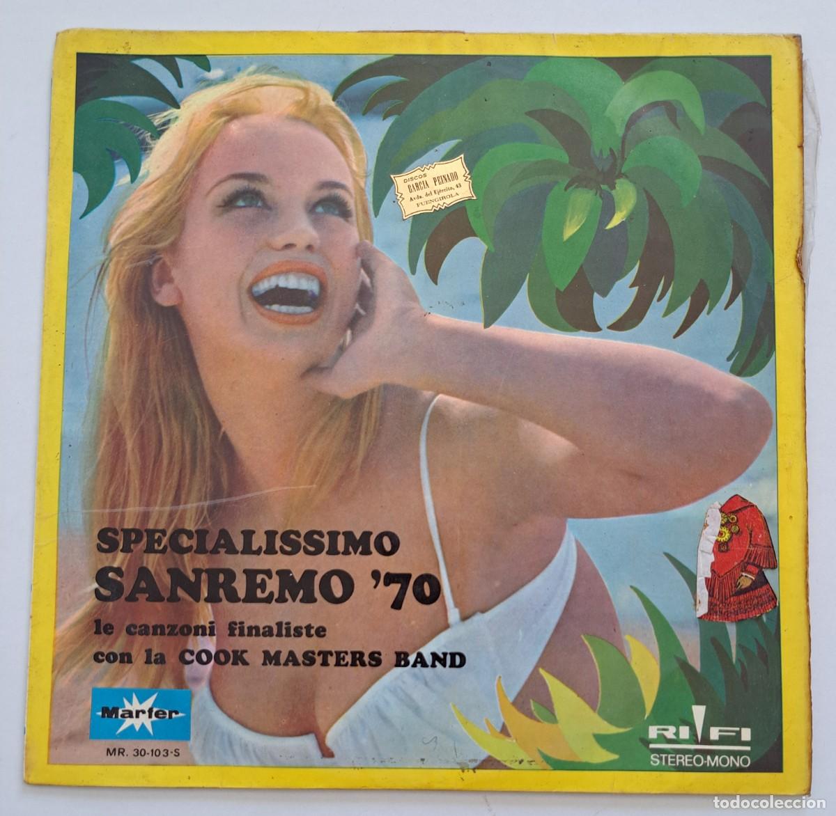 Discos de vinilo: COOK MASTER BAND - SPECIALISSIMO SANREMO '70 - Rifi &ndash; RSS ST 14709 - ITALY 1970