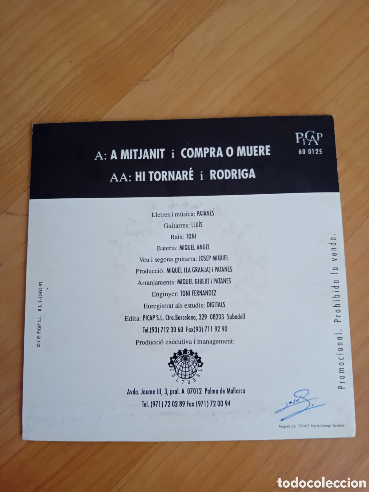 Discos de vinilo: PATANES. A MITJANIT. COMPRA O MUERE - Foto 2