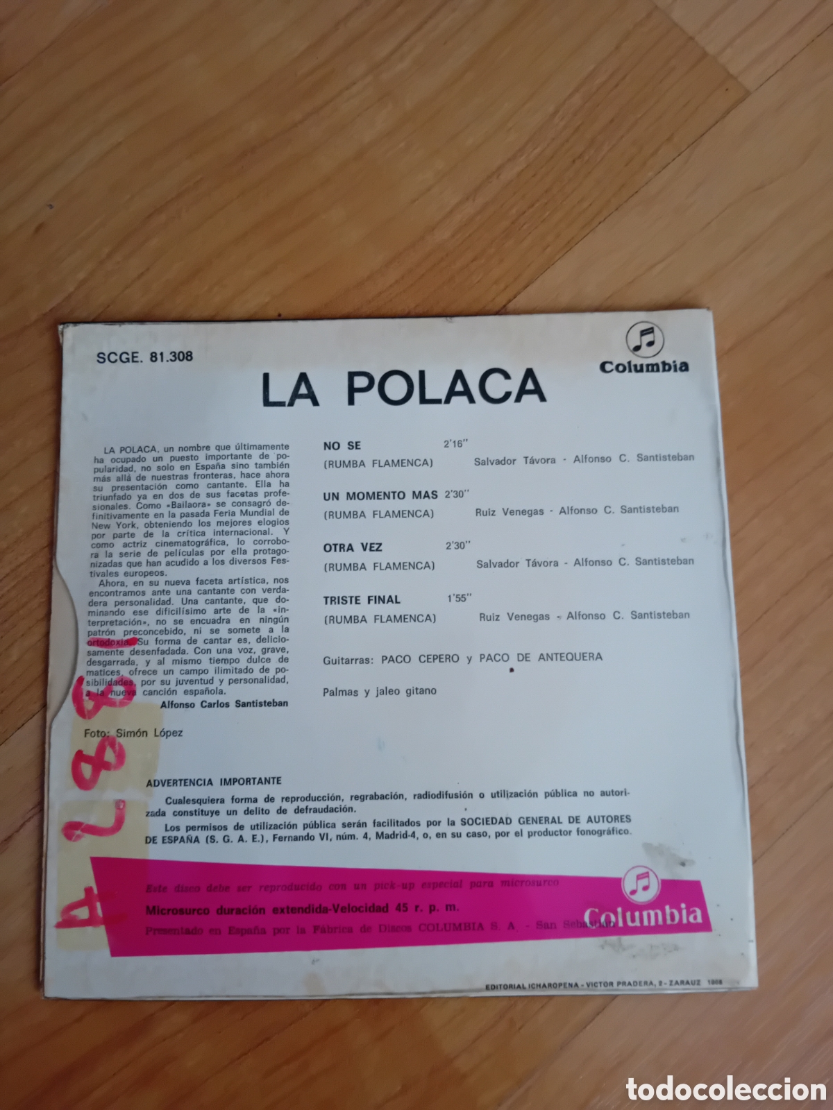 Discos de vinilo: LA POLACA. NO SE. UN MOMENTO MAS - Foto 2