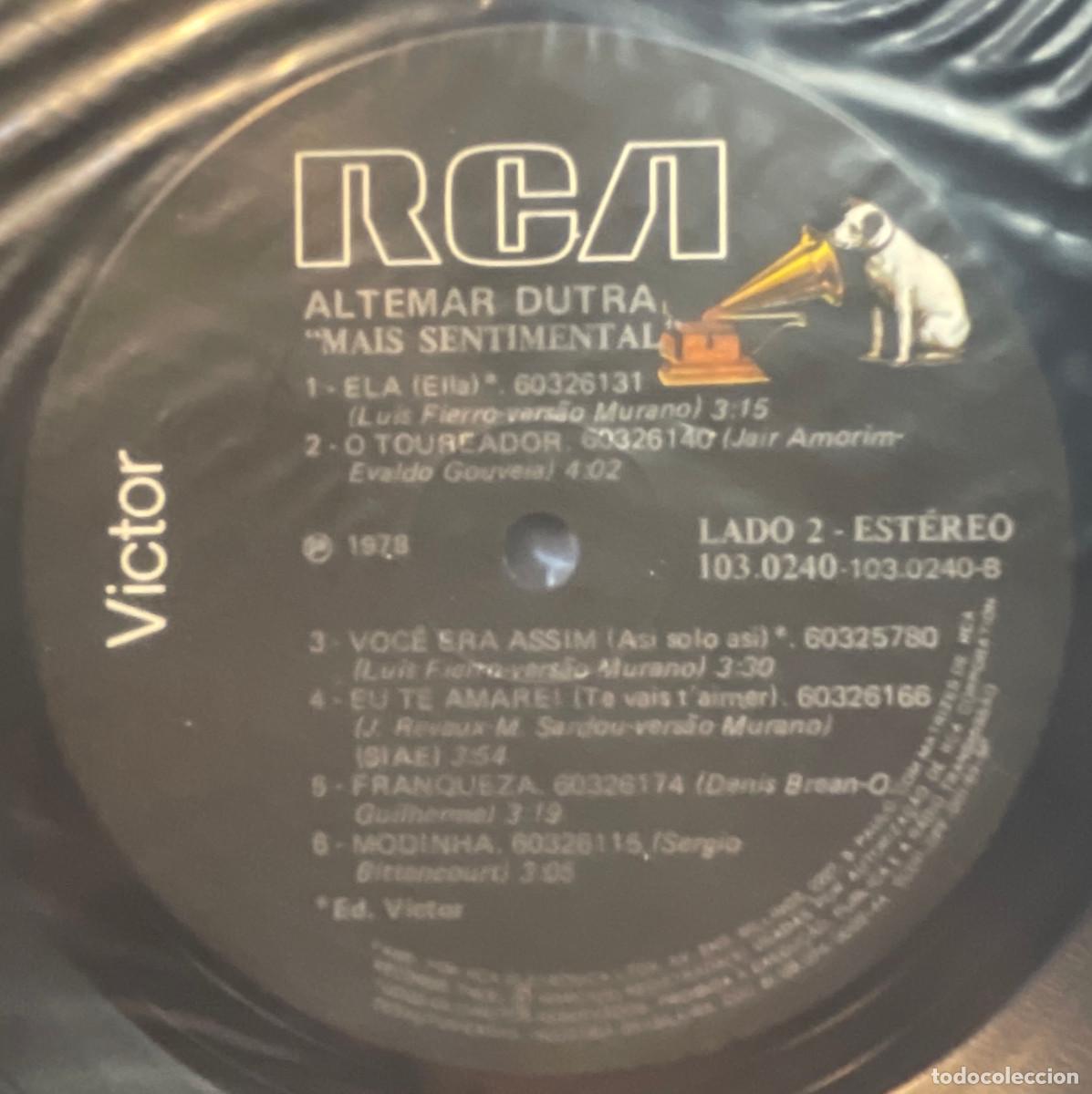 Discos de vinilo: ALTEMAR DUTRA / MAIS SENTIMENTAL / LP RCA 1978 / BRASIL - Foto 3