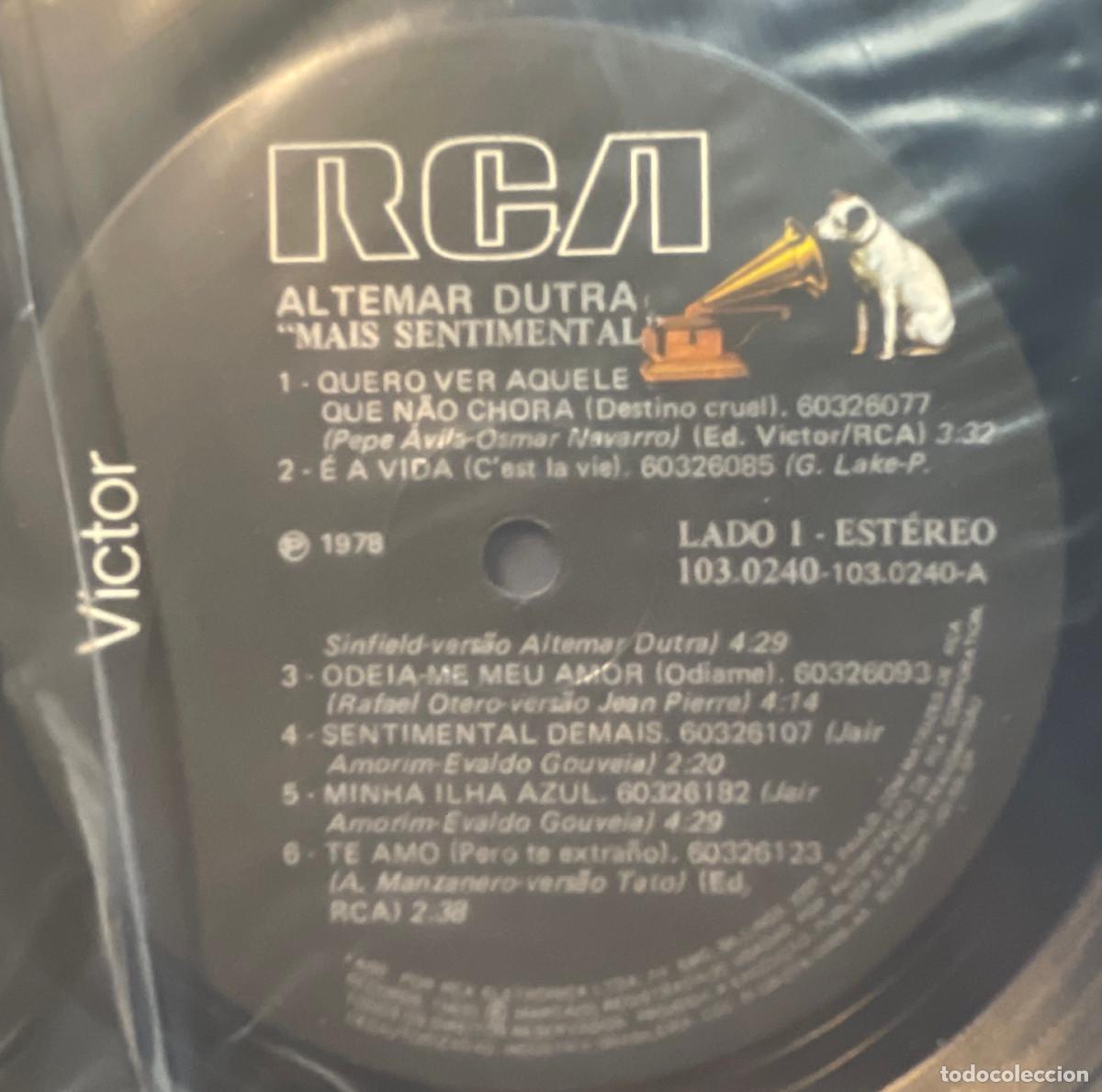 Discos de vinilo: ALTEMAR DUTRA / MAIS SENTIMENTAL / LP RCA 1978 / BRASIL - Foto 4