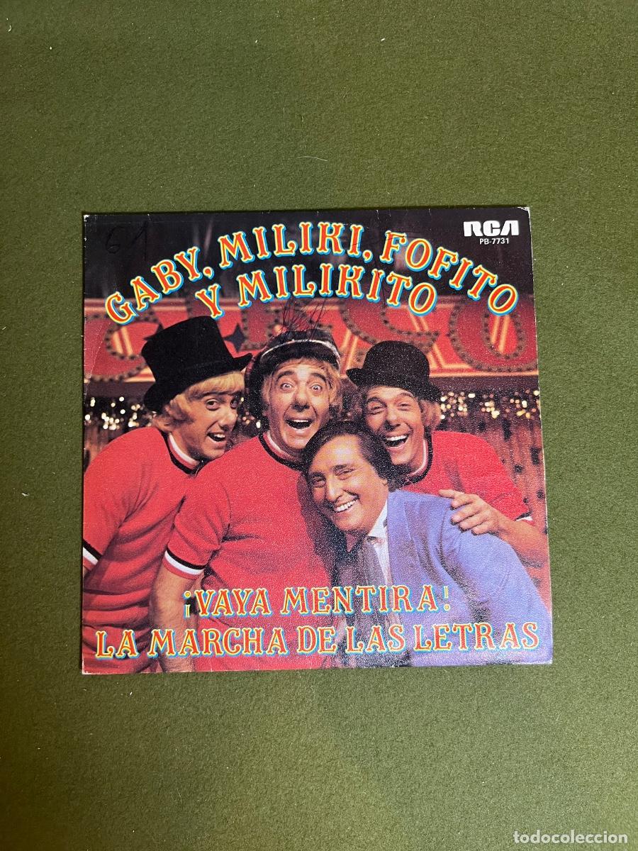 Vinyl records: Single EP Gaby Miliki Fofito y Milikito &iexcl;Vaya Mentira! / La Marcha de las Letras RCA PB-7731 1980