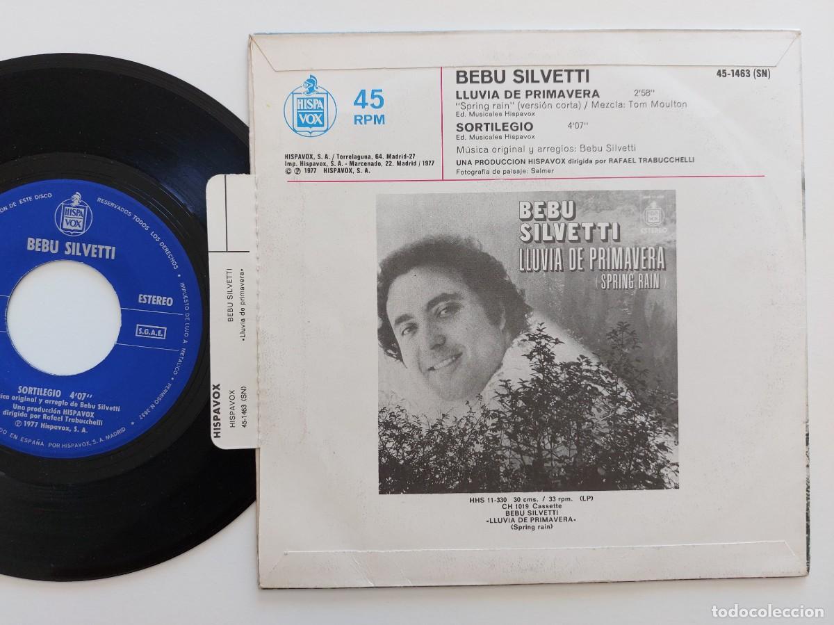 Discos de vinilo: BEBU SILVETTI - 45 Spain - MINT * LLUVIA DE PRIMAVERA - Foto 2