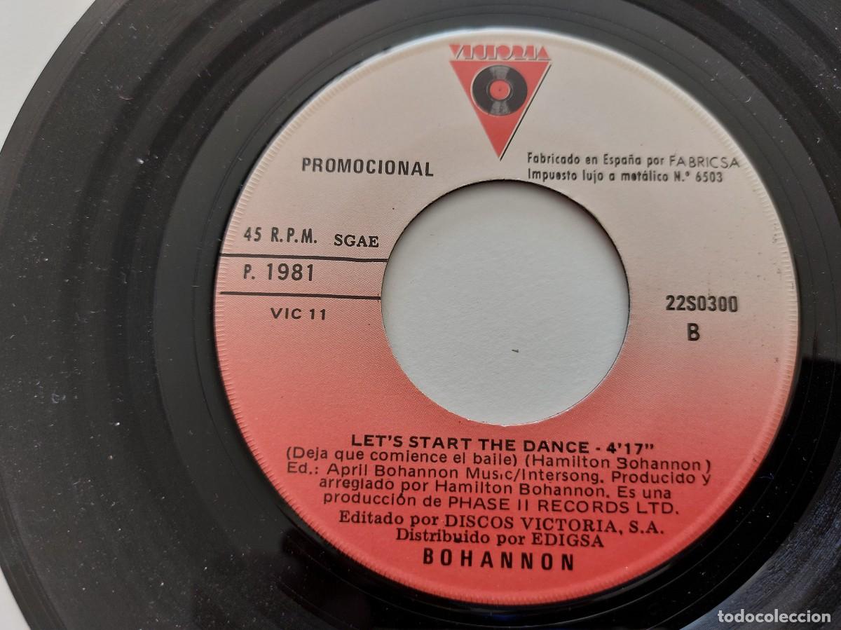 Discos de vinilo: BOHANNON - 45 Spain - PROMO * MINT * LETS START II DANCE AGAIN - Foto 4