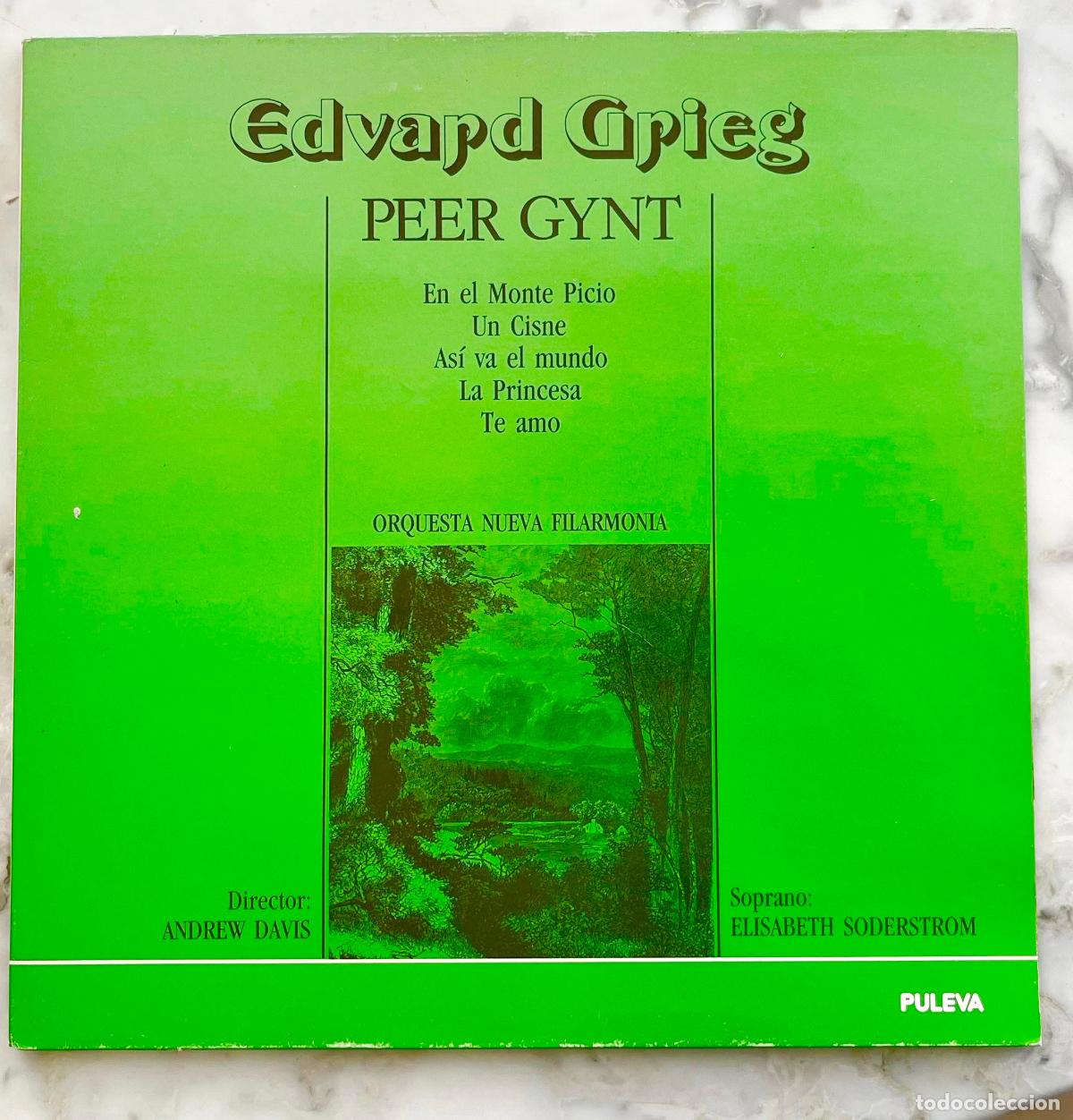 Discos de vinilo: PEER GYNT. EDVARD GRIEG. ANDREW DAVIS. ELISABETH SODERSTROM. LP ESPA&Ntilde;A PORTADA DOBLE 1990