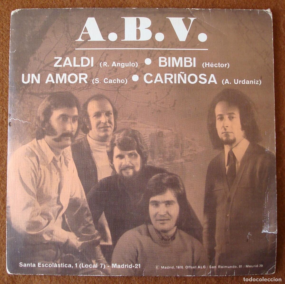 Disques de vinyle: A.B.V. : Funda original de su &uacute;nico EP. Se vende solo la funda, sin el disco.