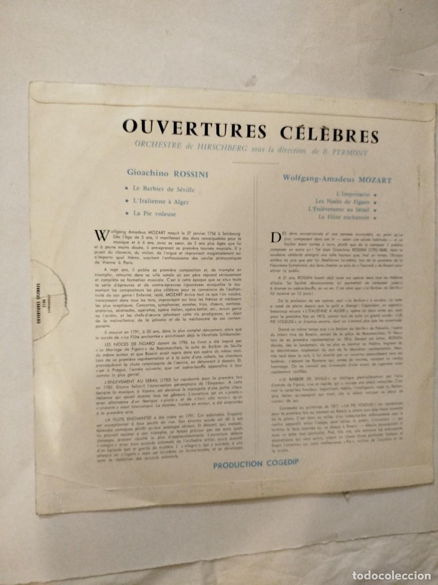Discos de vinilo: Ouvertures celebres, Mozart y Rossini - Foto 2
