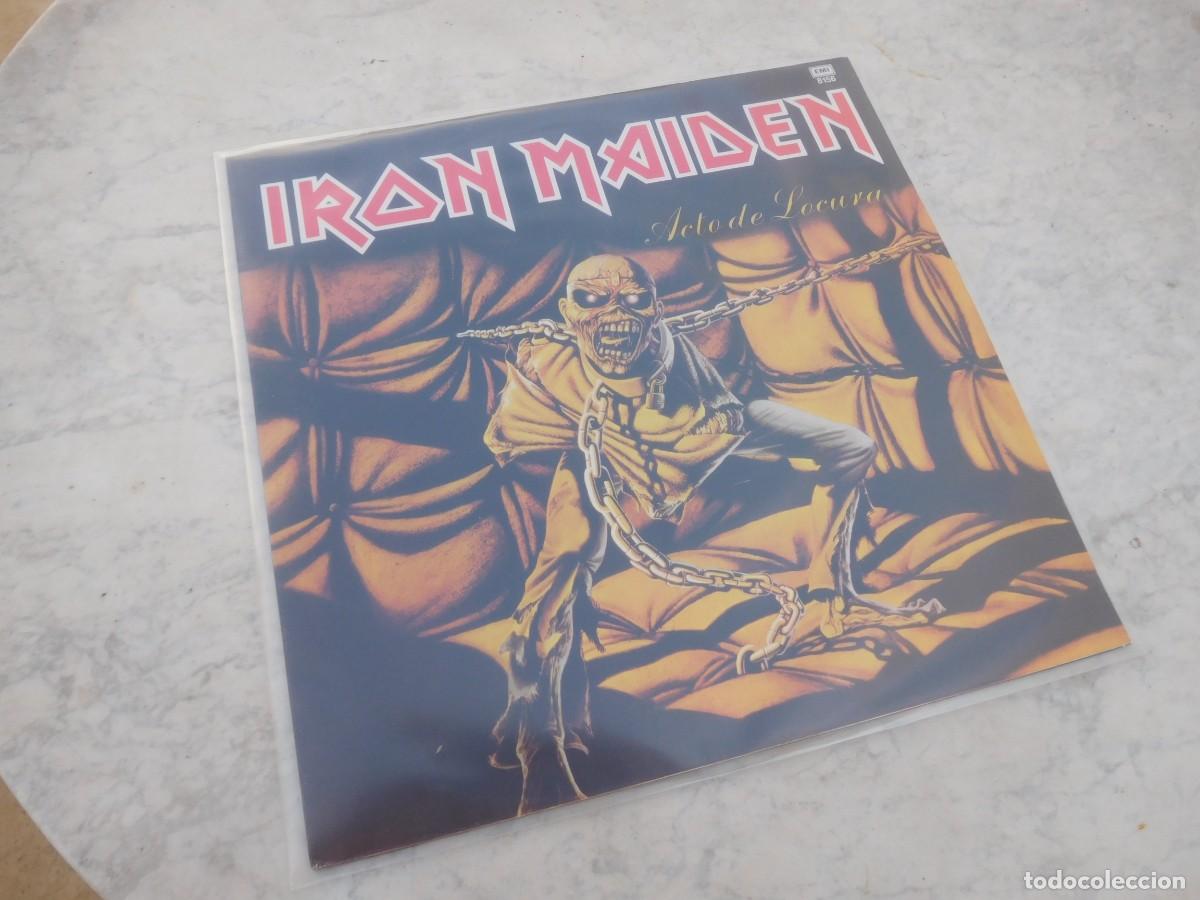 Discos de vinilo: Iron Maiden. LP. Acto de locura. Piece of mind. Edici&oacute;n Argentina EMI 8156