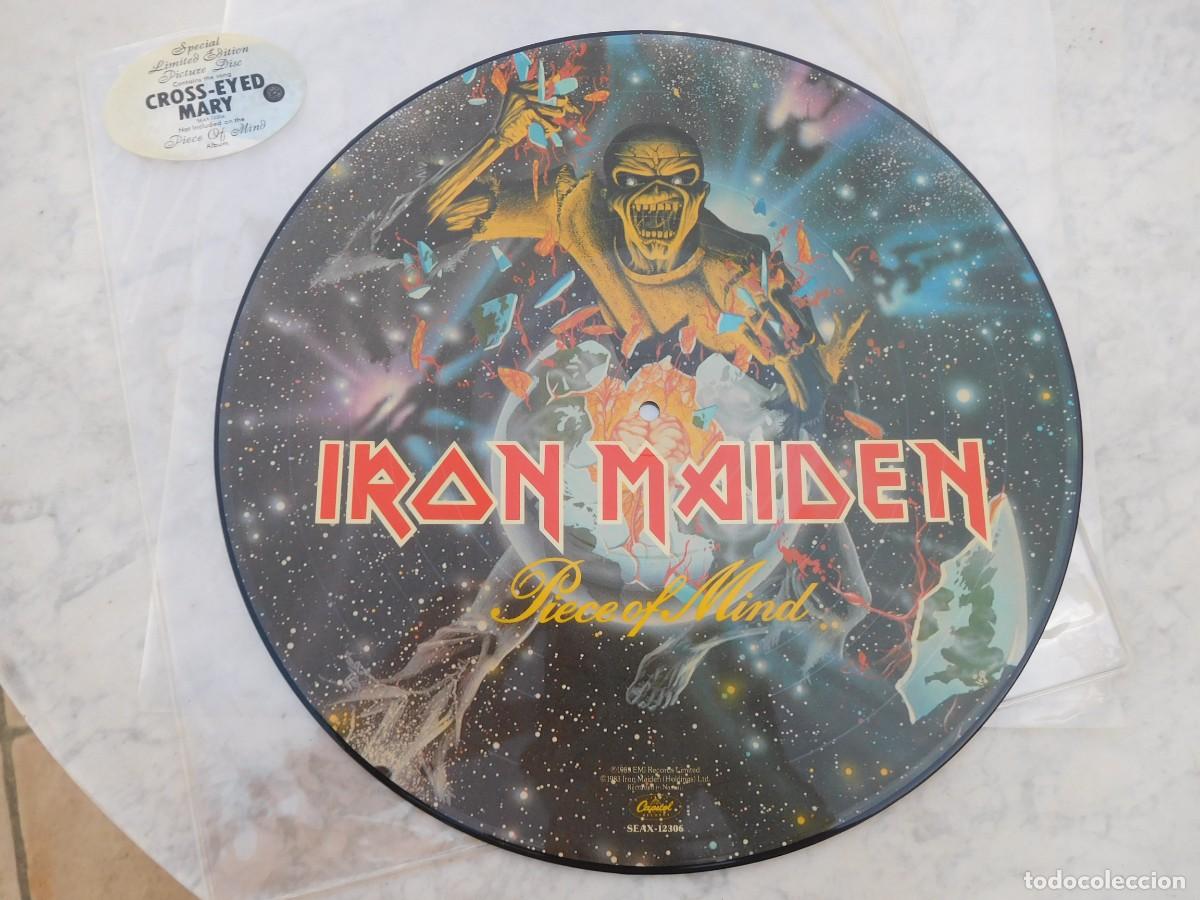 Discos de vinilo: Iron Maiden. LP. Piece of mind. Edici&oacute;n USA Picture Disc. Capitol Records SEAX-12306