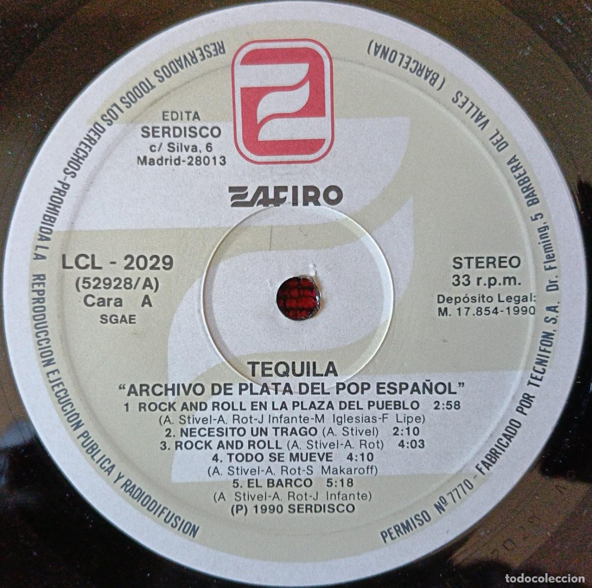 Discos de vinilo: TEQUILA *Archivo de Plata Del Pop Espa&ntilde;ol - Fans* VINILO LP 1990 SIN PORTADA