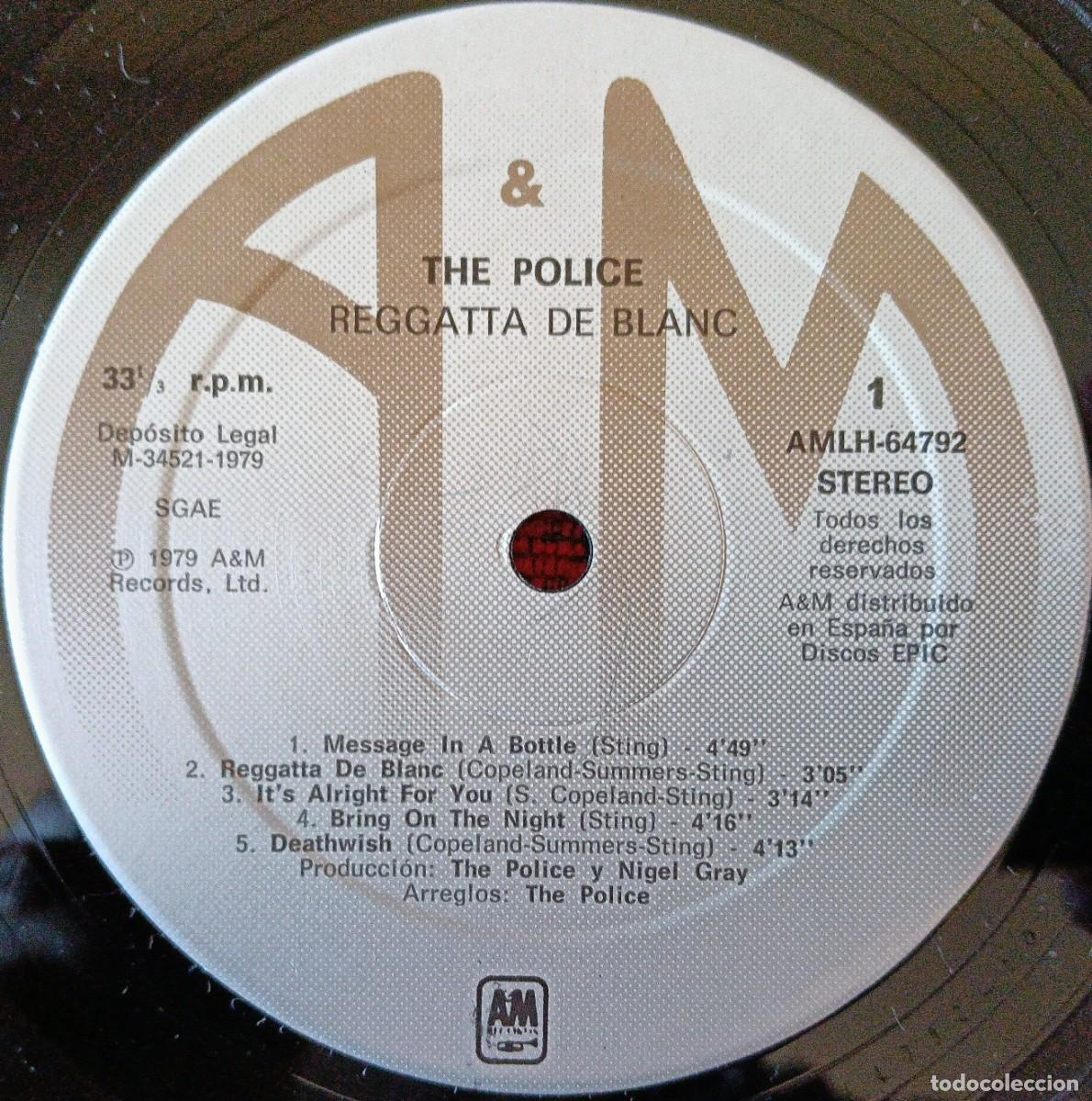 Discos de vinilo: THE POLICE ** Reggatta De Blanc ** VINILO LP 1977 ** SIN PORTADA