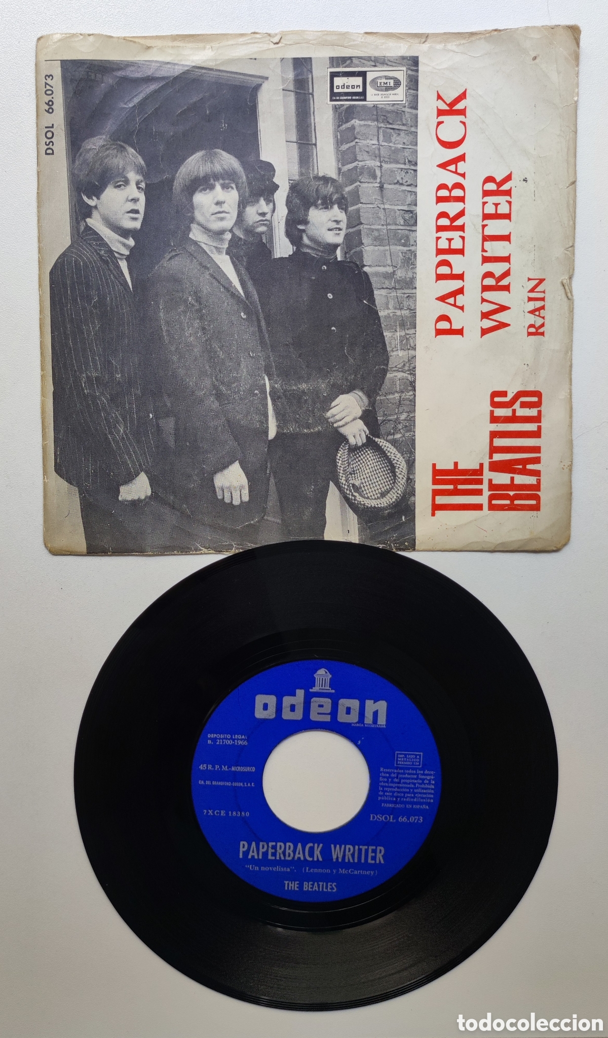 Discos de vinilo: THE BEATLES - PAPERBACK WRITTER + RAIN / DSOL 66.073 - EMI ODEON 1966
