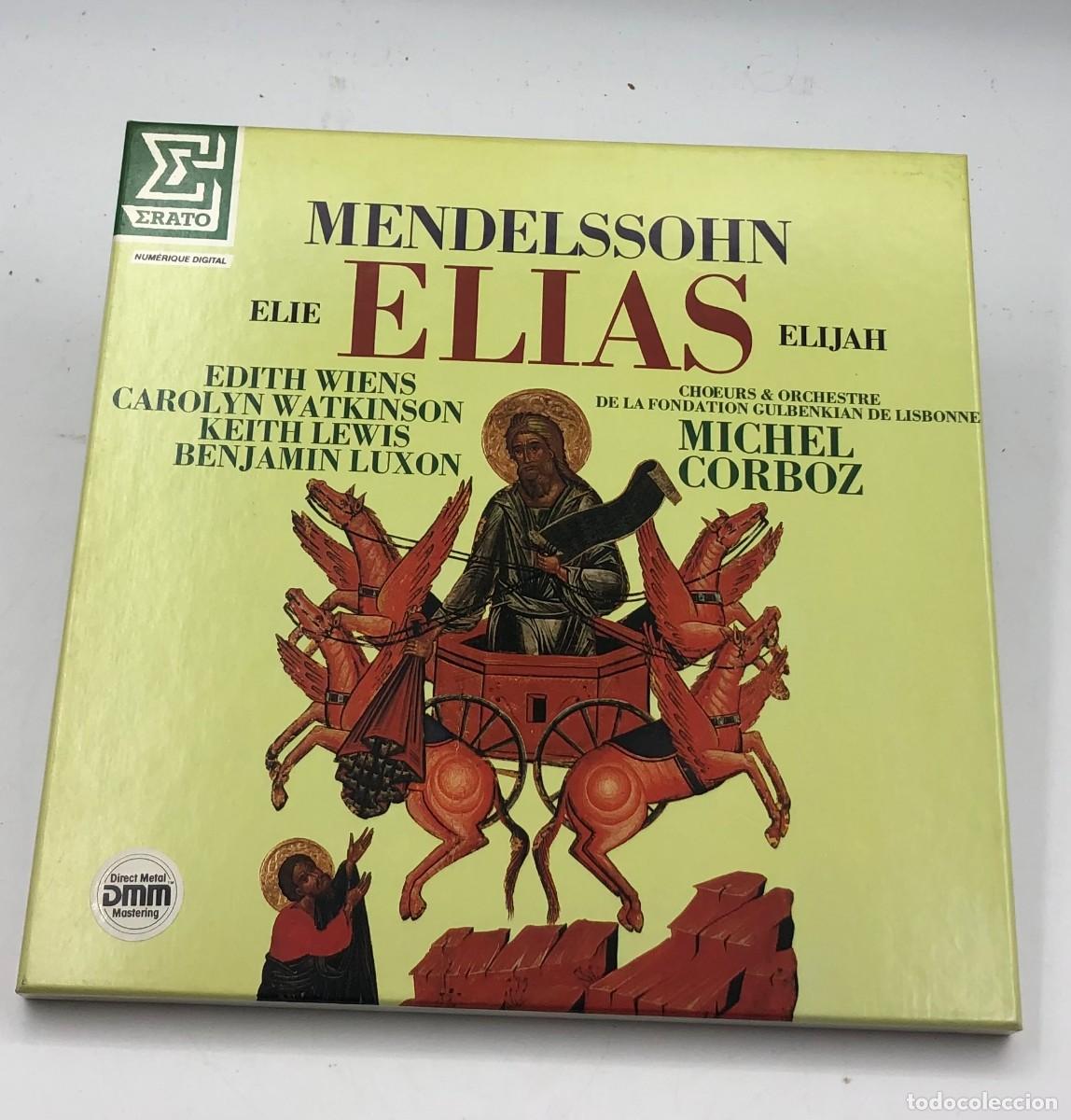 Discos de vinilo: MENDELSSOHN &ndash; ELIAS OP. 70 &ndash; MICHEL CORBOZ &ndash; ERATO &ndash; 3 LP VINILO DMM DIGITAL &ndash; FRANCIA 1985