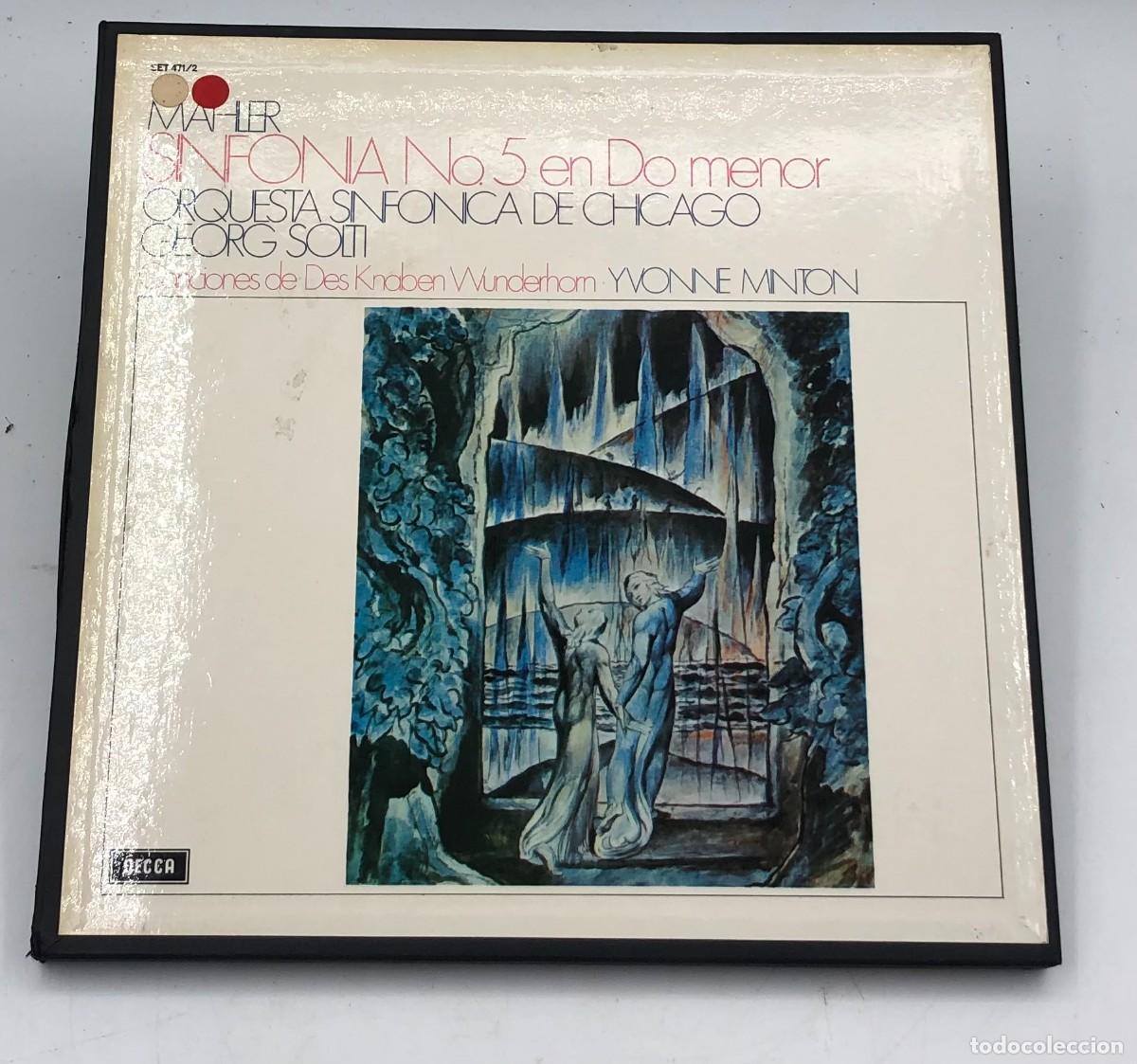 Discos de vinilo: MAHLER SINFON&Iacute;A N&ordm; 5 &ndash; GEORG SOLTI / CHICAGO &ndash; YVONNE MINTON &ndash; 2 LP DECCA ESPA&Ntilde;A