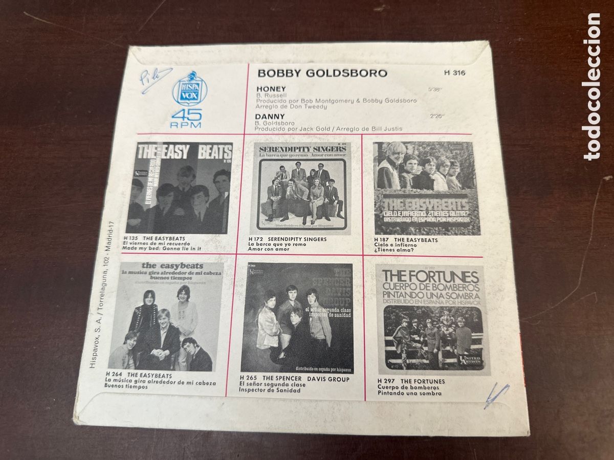 Discos de vinilo: BOBBY GOLDSBORO - HONEY - SINGLE DE VINILO - Foto 2