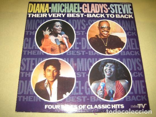 Discos de vinilo: MICHAEL JACKSON , DIANA , GLADYS ON STEVIE WONDER - THEIR VERY BEST BACK TO BACK ..GREATEST THEMES .