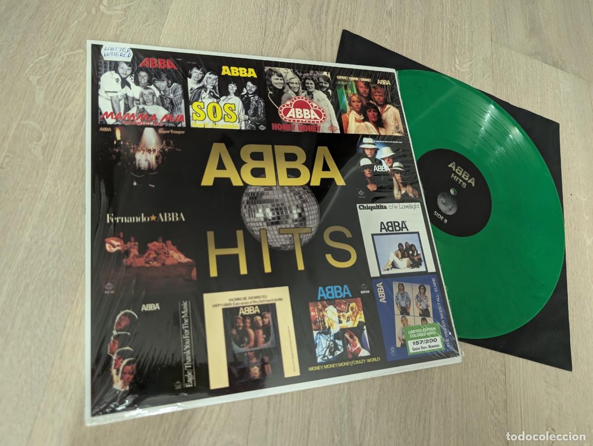 Discos de vinilo: ABBA - HITS - LOS SINGLES ..LP EN COLOR VERDE DE EDICICION LIMITADA A 500 COPIAS ..NUMERADA .NUEVO