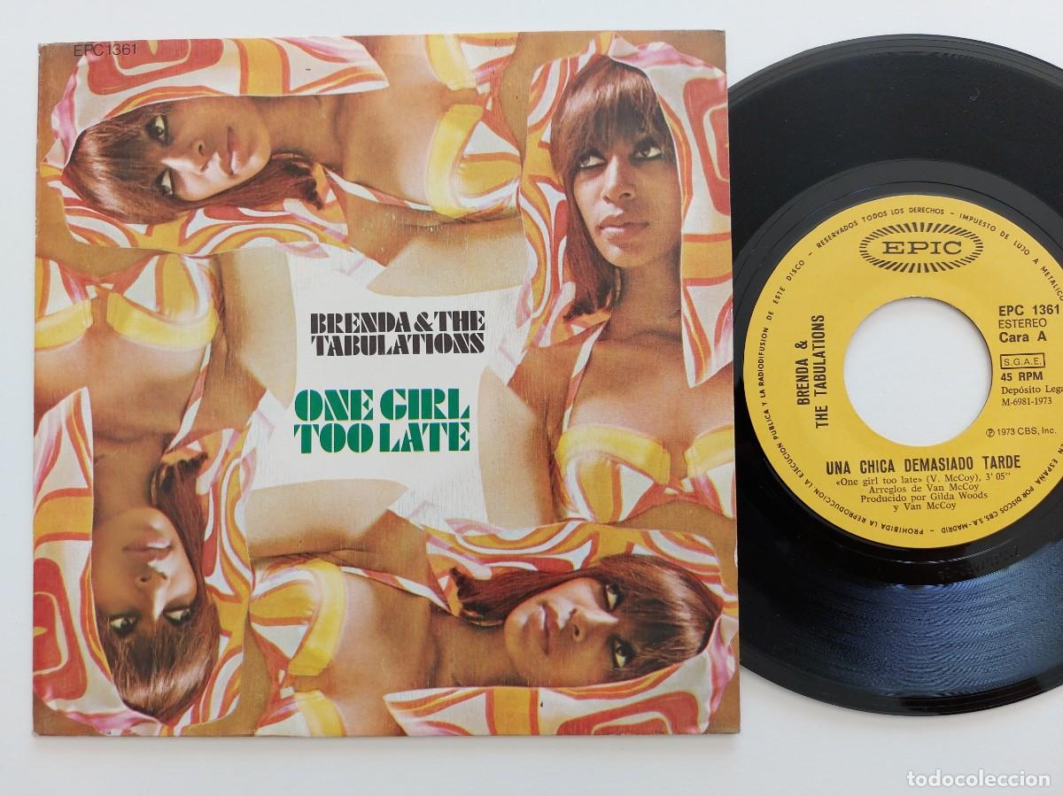 Discos de vinilo: BRENDA & THE TABULATIONS - 45 Spain - MINT * ONE GIRL TOO LATE