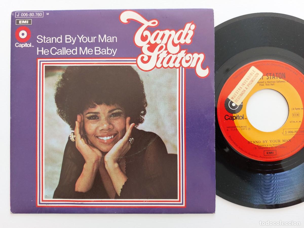 Discos de vinilo: CANDI STATON - 45 Spain - PROMO * MINT * STAND BY YOUR MAN / HE CALLED ME BABY
