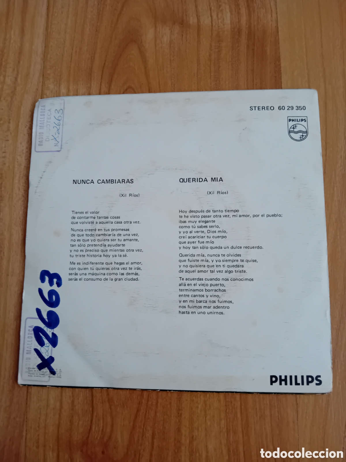 Discos de vinilo: XIL RIOS. NUNCA CAMBIARAS - Foto 2