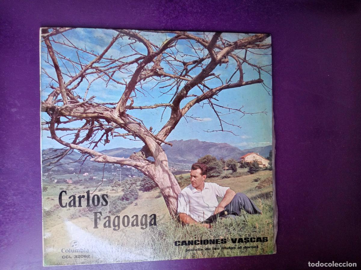 Discos de vinilo: CARLOS FAGOAGA - CANCIONES VASCAS - LP COLUMBIA 1965 - FOLK VASCO EUSKERA - ORFEON DONOSTIARRA