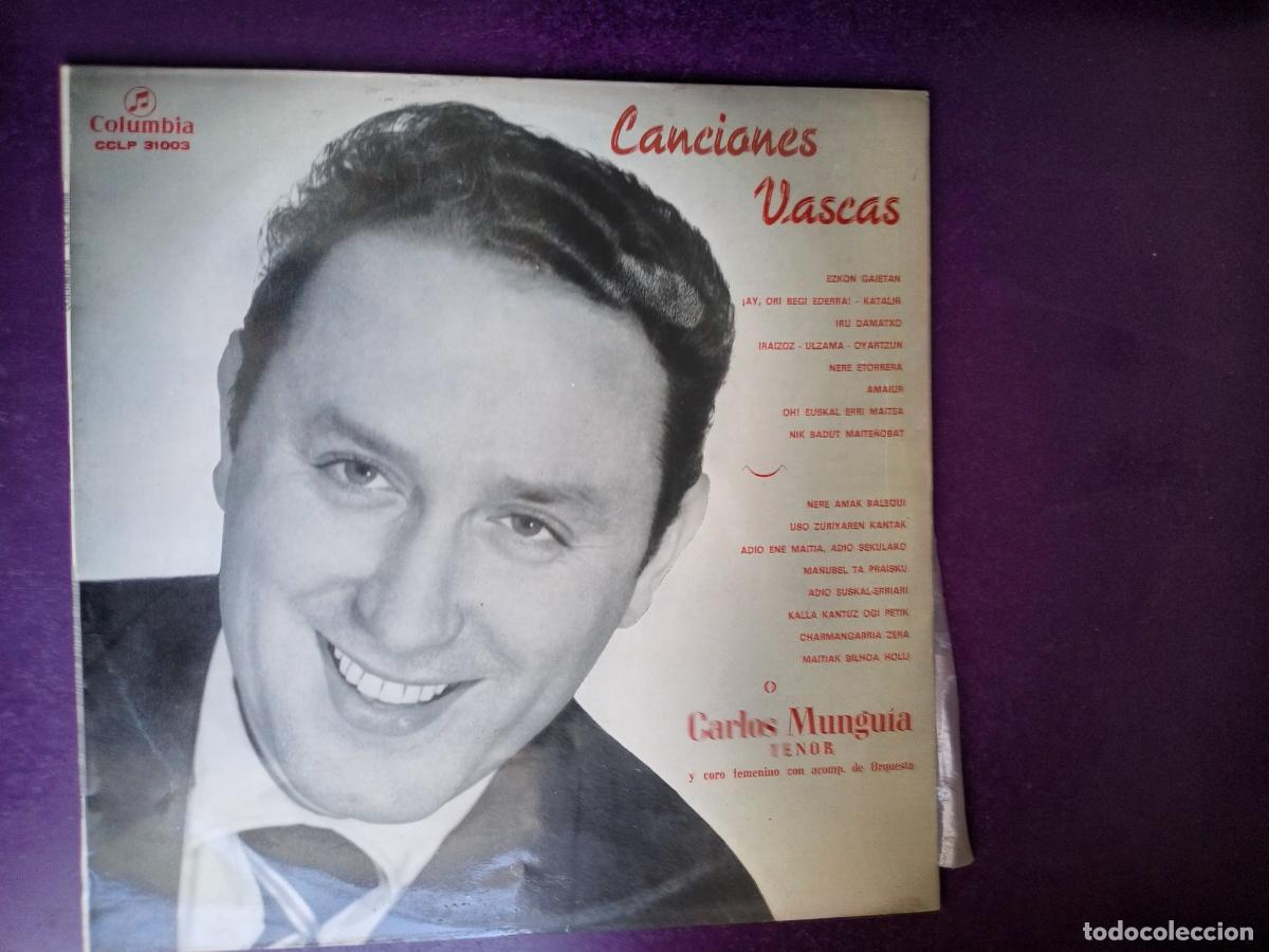 Discos de vinilo: CARLOS MUNGUIA - CANCIONES VASCAS - LP COLUMBIA 1966 - FOLK VASCO EUSKERA - ZARZUELA